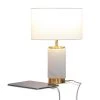 Arden 17 in. Gold and White Table Lamp with Marble Base and Adjustable Shade by Brightech