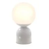 Mila 11 in. White Table Lamp With Frosted Glass Globe Shade by Brightech