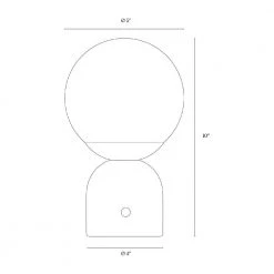 Mila 11 in. White Table Lamp With Frosted Glass Globe Shade by Brightech -Brightech Sales white brightech table lamps tl mla wht 76 1000