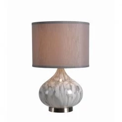 Veneration 18.5 in. White Marble Glass Accent Lamp by Manor Brook