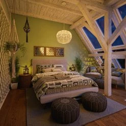 Byron 1-Light White Rattan Pendant by Manor Brook -Brightech Sales white manor brook chandeliers mb100453 31 1000