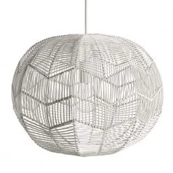 Byron 1-Light White Rattan Pendant by Manor Brook