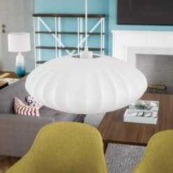 Rockledge 1-light White Pendant with Silk Shade by Manor Brook -Brightech Sales white manor brook chandeliers mb100625 44 1000