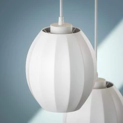 Veanna 3-Light White Pendant with Silk Shades by Manor Brook -Brightech Sales white manor brook chandeliers mb100644 1f 1000