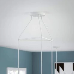 Veanna 3-Light White Pendant with Silk Shades by Manor Brook -Brightech Sales white manor brook chandeliers mb100644 44 1000