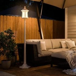 Pence Post 1-Light Lantern by Manor Brook 15 Pence Post 1-Light Lantern by Manor Brook -Brightech Sales white manor brook outdoor sconces mb100675 fa 1000