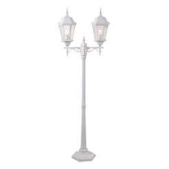Villanova 2-Light White Outdoor Post Lantern with Power Cord by Manor Brook