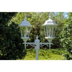 Villanova 2-Light White Outdoor Post Lantern with Power Cord by Manor Brook 11 Villanova 2-Light White Outdoor Post Lantern with Power Cord by Manor Brook -Brightech Sales white manor brook post light sets mb100361 c3 1000