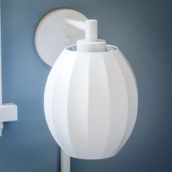 Veanna 1-Light White Wall Sconce with Silk Shade by Manor Brook -Brightech Sales white manor brook wall sconces mb100626 4f 1000