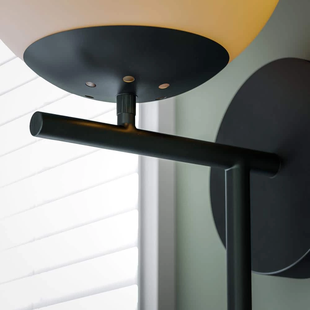 Adella 1-Light White with Matte Black Wallchiere by Manor Brook 10 Adella 1-Light White with Matte Black Wallchiere by Manor Brook - Image 8