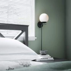 Adella 1-Light White with Matte Black Wallchiere by Manor Brook 14 Adella 1-Light White with Matte Black Wallchiere by Manor Brook -Brightech Sales white with matte black manor brook wall sconces mb100608 44 1000