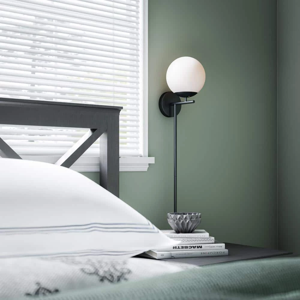 Adella 1-Light White with Matte Black Wallchiere by Manor Brook 7 Adella 1-Light White with Matte Black Wallchiere by Manor Brook - Image 5