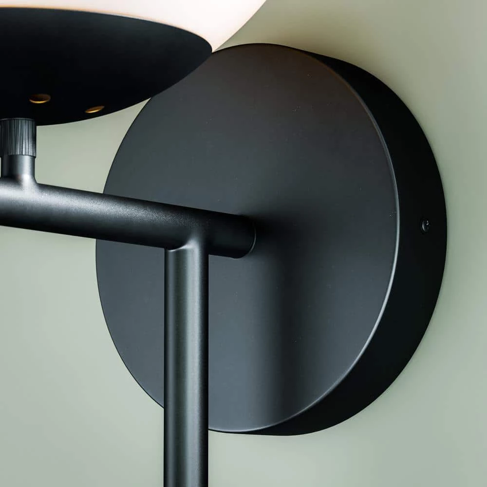 Adella 1-Light White with Matte Black Wallchiere by Manor Brook 9 Adella 1-Light White with Matte Black Wallchiere by Manor Brook - Image 7