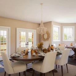 Oliver 3-Light Weathered White Beads Shade Natural Wood Beaded Chandelier by Manor Brook -Brightech Sales white with weathered white beads manor brook chandeliers mb100548 c3 1000