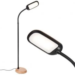 Lightspan 2nd Edition 55 in. Wood Slim Adjustable Pole Lamp with Gooseneck by Brightech
