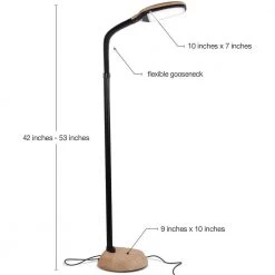 Litespan 53 in. Beige LED Floor Lamp with Adjustable Gooseneck by Brightech -Brightech Sales wood brightech floor lamps fl ltspn wd 4f 1000
