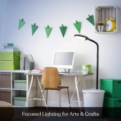 Litespan 53 in. Beige LED Floor Lamp with Adjustable Gooseneck by Brightech -Brightech Sales wood brightech floor lamps fl ltspn wd fa 1000