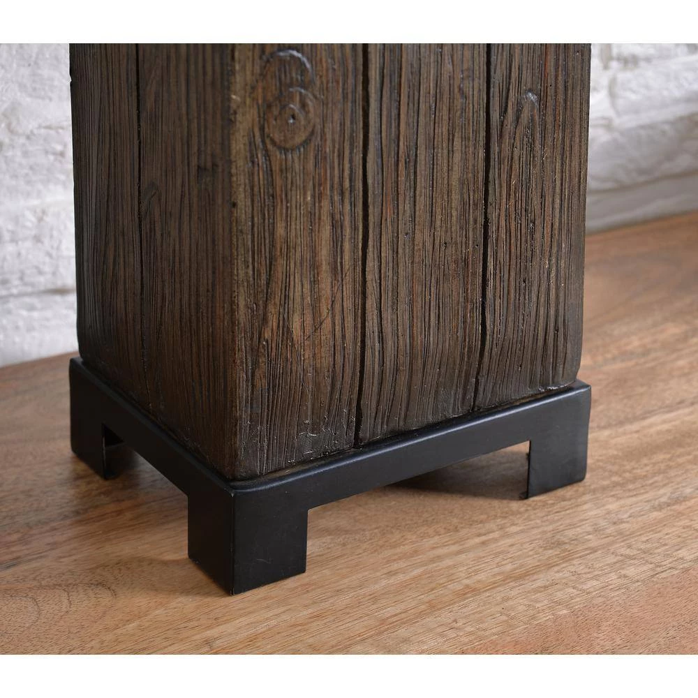 Beam 30 in. Wood Grain Table Lamp with Cream Fabric Shade by Manor Brook 5 Beam 30 in. Wood Grain Table Lamp with Cream Fabric Shade by Manor Brook - Image 3